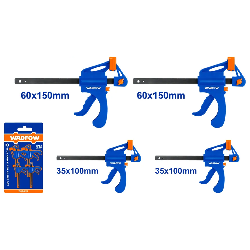 Wadfow WCZ4E21 Quick Bar Clamp 4Pcs Set | Wadfow by KHM Megatools Corp. Wadfow WCZ4E21 Quick Bar Clamp 4Pcs Set | Wadfow by KHM Megatools Corp.
